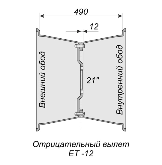 19х21 LT  wheel with the 6х139,7, DIA 110 hub 