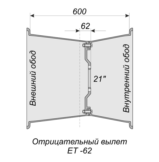 23х21 LT wheel with the 6х139,7, DIA 110 hub